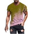 thumbnail image 1 of WREESH Men's Short Sleeve Round Neck T-Shirts Casual Print Summer Fitness Tops Brown, 1 of 5