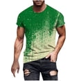 thumbnail image 1 of WREESH Men's Short Sleeve Round Neck T-Shirts Casual Print Summer Fitness Tops Green, 1 of 5