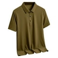 thumbnail image 1 of WREESH Men's Short Sleeve Solid Color Henley Shirt Made of Ice Silk a Cool and Refreshing Summer Top Yellow, 1 of 3