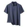 thumbnail image 1 of WREESH Men's Short Sleeve Solid Color Ice Silk Shirt Cool and Comfortable Top with a Luxurious Feel Gray, 1 of 4