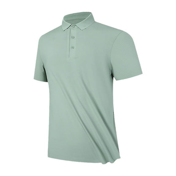 WREESH Men's Solid Casual Summer Shirt Short Sleeve Outdoor Top with Button Closure Designed for Comfort and Style Green