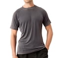 thumbnail image 1 of WREESH Men's Solid Color Sports Top Loose Casual Short Sleeve T-Shirt for Summer Pullover Gray, 1 of 9