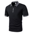 thumbnail image 1 of WREESH Men's Solid Henley Shirts Casual Short Sleeve Shirt with Turndown Collar a Classic Solid Color Top for Everyday Wear Black, 1 of 5