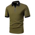 thumbnail image 1 of WREESH Men's Solid Henley Shirts Casual Short Sleeve Shirt with Turndown Collar a Classic Solid Color Top for Everyday Wear Olive Green, 1 of 5