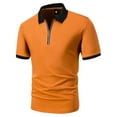 thumbnail image 1 of WREESH Men's Solid Henley Shirts Casual Short Sleeve Shirt with Turndown Collar a Classic Solid Color Top for Everyday Wear Orange, 1 of 5