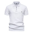 thumbnail image 1 of WREESH Men's Solid Henley Shirts Casual Short Sleeve Turndown Collar Shirt The Ultimate Solid Color Top for Everyday Style White, 1 of 9