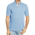 thumbnail image 1 of WREESH Men's Solid Henley Shirts Short Sleeve Turndown Collar Shirt for a Classic and Versatile Look Light Blue, 1 of 8