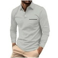 thumbnail image 1 of WREESH Men's Solid Sport Shirt Long Sleeve Top with Button and Pockets a Versatile Solid Color Shirt for Athletic Activities Gray, 1 of 6