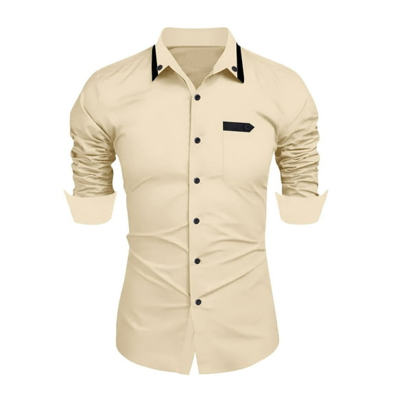 WREESH Men's Stretch Formal Shirt - Business Casual Button Down with Breathable Elbow-Length Sleeves, Office To Afterwork