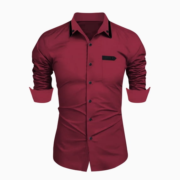 WREESH Men's Stretch Formal Shirt - Business Casual Button Down with Breathable Elbow-Length Sleeves, Office To Afterwork