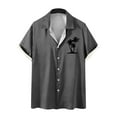thumbnail image 1 of WREESH Men's Summer Button Down Shirts Short Sleeve Turndown Collar with a Refreshing Print for a Comfortable Fit Dark Gray, 1 of 5