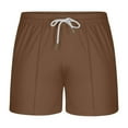 thumbnail image 1 of WREESH Men's Summer Casual Shorts 5 Inch Shorts Fashion Solid Color Shorts Elastic Waist Sport Shorts with Pockets Shorty Shorts Brown, 1 of 5