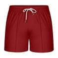 thumbnail image 1 of WREESH Men's Summer Casual Shorts 5 Inch Shorts Fashion Solid Color Shorts Elastic Waist Sport Shorts with Pockets Shorty Shorts Red, 1 of 5