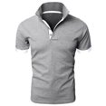 thumbnail image 1 of WREESH Men's Summer Solid Button Casual Top Short Sleeve Top in Solid Color for a Classic Summer Wardrobe Essential Gray, 1 of 4