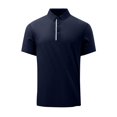 thumbnail image 1 of WREESH Men's Summer Solid Henley Shirts Daily Casual Outdoor Short Sleeve Shirt a Solid Color Button-Down Top for All-Day Comfort Dark Blue, 1 of 8
