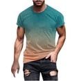 thumbnail image 1 of WREESH Men's Summer Workout T-Shirt Round Neck Short Sleeve with Gradient Print Mint Green, 1 of 5
