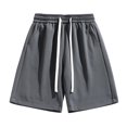 thumbnail image 1 of WREESH Men's Sweat Shorts Gym Workout Shorts Solid Color Loose Casual Sports Shorts Athletic Shorts Dark Gray, 1 of 6