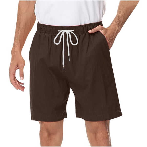 WREESH Men's Sweat Shorts Summer Casual and Comfortable Drawstring Pocket Elastic Waist Shorts Gym Workout Shorts Brown