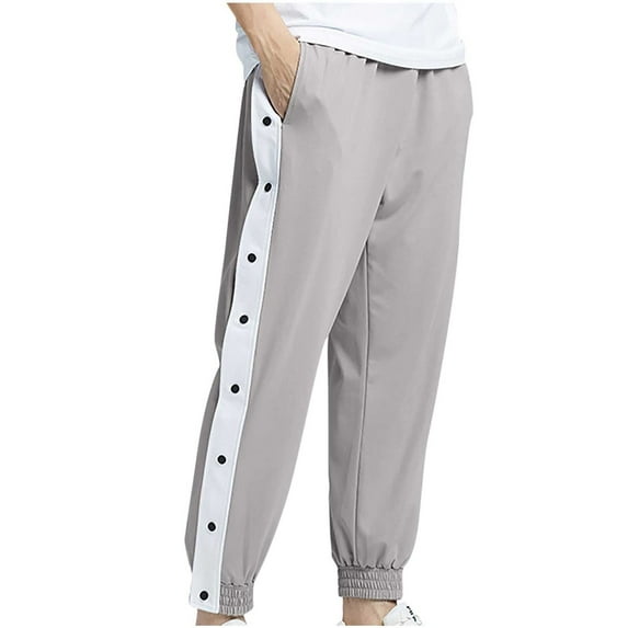 WREESH Men's Sweatpants Casual Fashion Solid Lace-Up Elastic Pencil Pants Sweatpants Buttoned Breathable Fitness Sports Trousers Gray