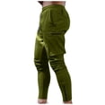 thumbnail image 1 of WREESH Men's Sweatpants Fashion Drawstring Elastic Waist Multi-Pocket Casual Length Pants Olive Green, 1 of 7