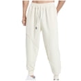 thumbnail image 1 of WREESH Men's Sweatpants Fashion Solid Drawstring Elastic Waist Casual Sweat Length Pants Dark Gray, 1 of 5