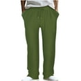 thumbnail image 1 of WREESH Men's Sweatpants Solid Color Sport Loose Pleated Small Legs Lace-Up Solid Color Full Length Pants Olive Green, 1 of 6