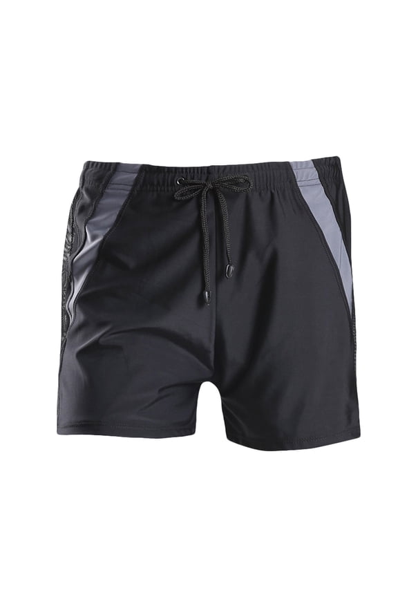 Men's Swim Trunks Athletic Square Leg Swimsuit Casual Color Block Sports Swimwear High Elasticity and Softness Swimming Shorts Bathing Suits Gray