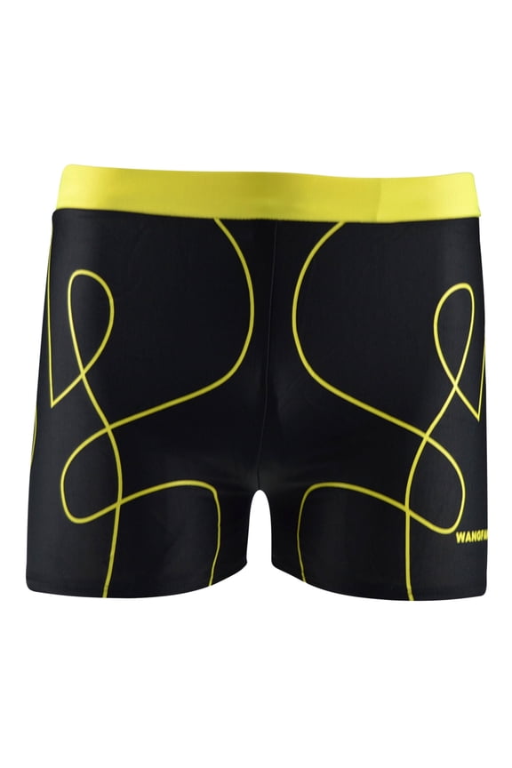 Men's Swim Trunks Athletic Square Leg Swimsuit Jammers Color Block Swimwear Quarter Pants Quick-Drying Swim Shorts Bathing Suits Yellow