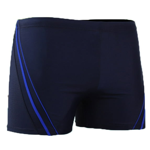 WREESH Men's Swim Trunks Athletic Square Leg Swimsuit Jammers Solid Color Swim Suits Casual Sports Swim Shorts High Elasticity and Softness Swimwear Shorts Bathing Suits Dark Blue