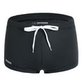 thumbnail image 1 of WREESH Men's Swim Trunks Square Cut Shorts Drawstring Swimsuit Low Waist Flat Corner Swim Shorts Bathing Suits Swimwear Black, 1 of 4