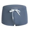 thumbnail image 1 of WREESH Men's Swim Trunks Square Cut Shorts Drawstring Swimsuit Low Waist Flat Corner Swim Shorts Bathing Suits Swimwear Gray, 1 of 4