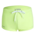 thumbnail image 1 of WREESH Men's Swim Trunks Square Cut Shorts Drawstring Swimsuit Low Waist Flat Corner Swim Shorts Bathing Suits Swimwear Mint Green, 1 of 4