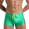 thumbnail image 1 of WREESH Men's Swim Trunks Square Cut Shorts Solid Color Drawstring Swimsuits Casual High Elasticity and Softness Swimwear Sport Swim Shorts Bathing Suits Green, 1 of 6