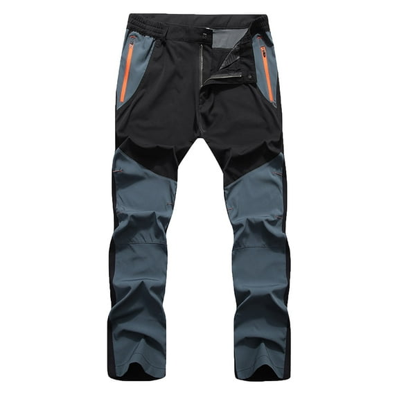 WREESH Men's Tactical Cargo Pants Fashion Casual Outdoor Color Contrast Charging Trousers Fast Drying Breathable Wicking Wear- Nylon Elast Trousers Pants Light Blue