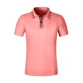 thumbnail image 1 of WREESH Men's Versatile V-Neck T-Shirt Business Casual Button Down Top a Short Sleeve Essential for and Casual Settings Pink, 1 of 9