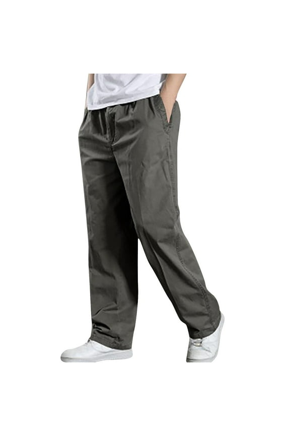 Men's Wide Leg Pants Cargo Pants Slim Solid Straight Pants Casual Outdoor Sports Overalls Pants Olive Green