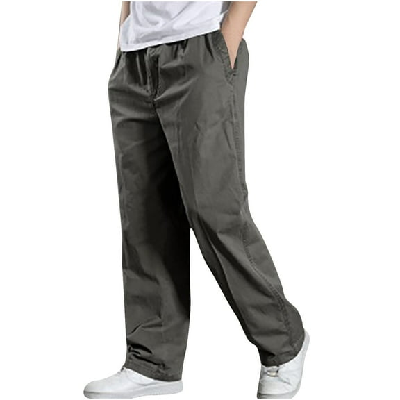 WREESH Men's Wide Leg Pants Cargo Pants Slim Solid Straight Pants Casual Outdoor Sports Overalls Pants Olive Green