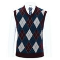 thumbnail image 1 of WREESH Men's Wool Blended V-Neck Sweater Vest Sleeveless Pullover, Office Casual Colorblock Knit Cardigan Lightweight All-Match, 1 of 5