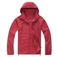 thumbnail image 1 of WREESH Men's Zip-Up Hooded Sun Jacket Lightweight Breathable Sun Protection Hoodie Jacket for Hiking Outdoor Red, 1 of 6