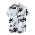 thumbnail image 1 of WREESH Mens Hawaiian Shirt for Men Unisex Summer Beach Casual Short Sleeve Button Down Shirts With Pocket Graphic Printed Clothing White, 1 of 9