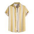 thumbnail image 1 of WREESH Mens Hawaiian Shirts Short Sleeves Button Down Beach Clothing Tropical Leaf Graphic Printed Shirt Fashion Casual Shirts Yellow, 1 of 9