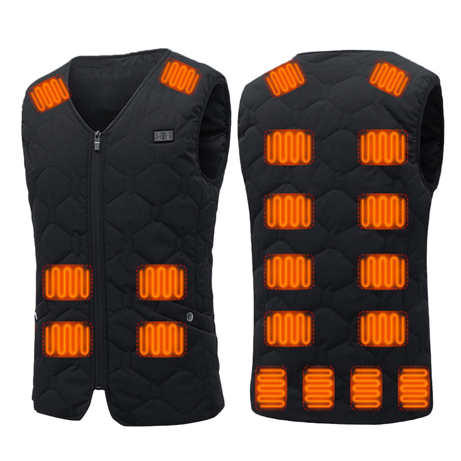 WREESH Mens Heated Vest Electric Heating Jacket Winter Color Block Warm