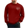 thumbnail image 1 of WREESH Mens Oversized Sweatshirt Loose Casual Heart Graphic Pullover Spring Round Neck Tops Valentine's Shirt Red, 1 of 8