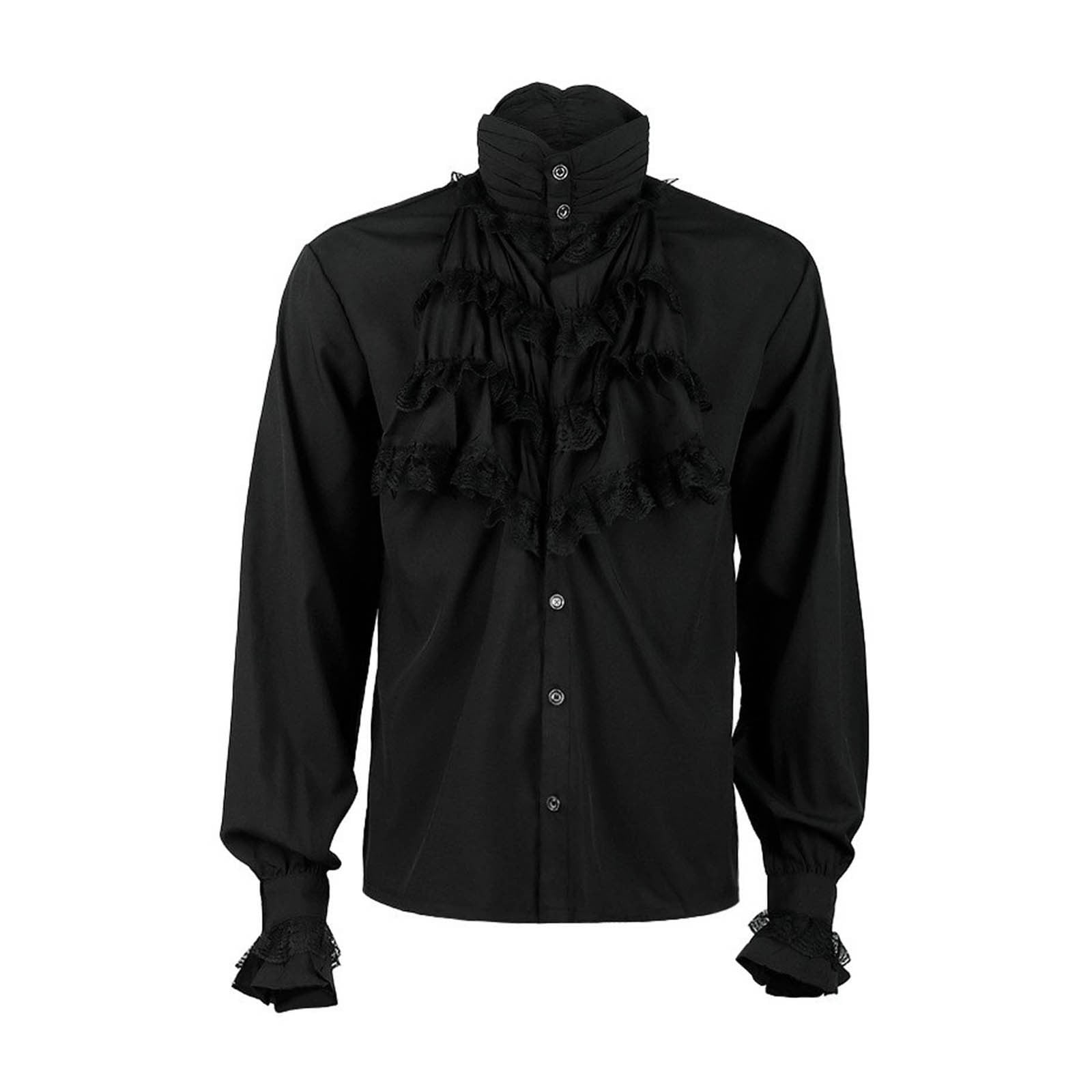 black ruffle dress shirt Ruffle Front Shirt