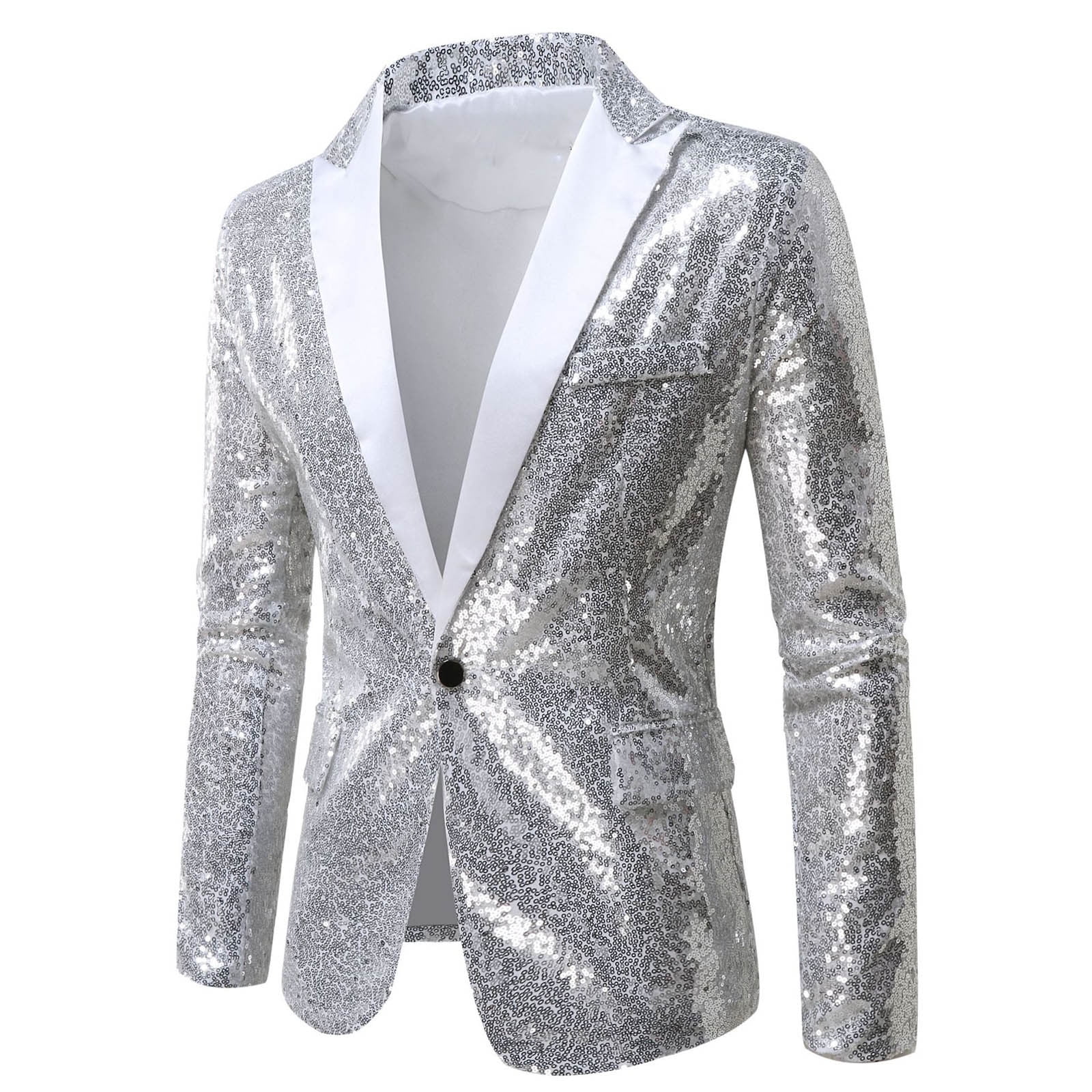 Men's Fashion Silver Grey Reflective Surface Wedding Tuxedo Suit | eBay