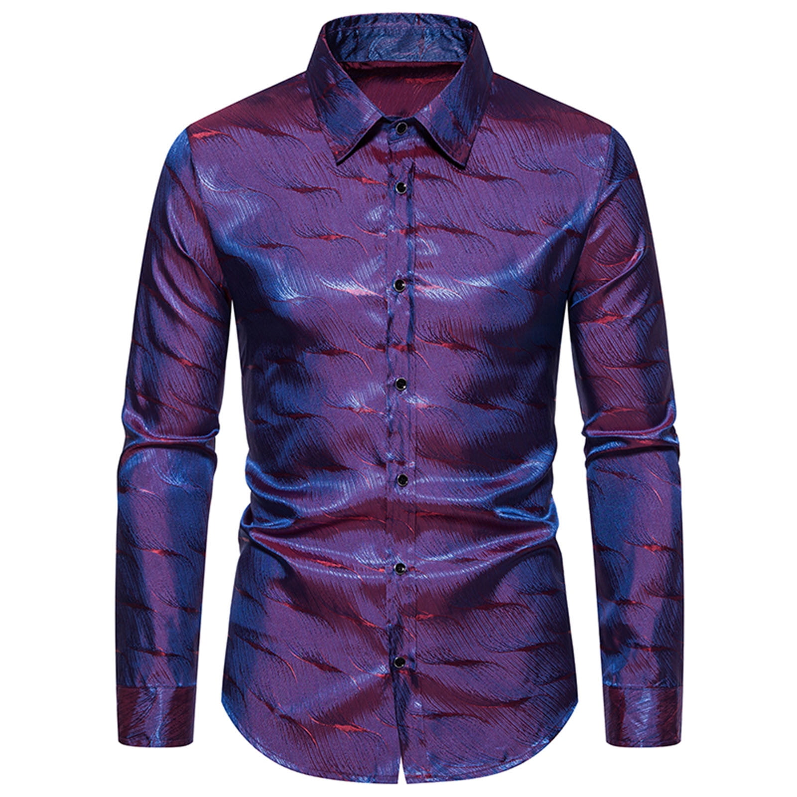 Wreesh Mens Slim Fit Dress Shirts Jacquard Undershirt Button Up Long Sleeve Shirt Solid Casual Business Formal Shirt Purple-D, Men's, Size: Large Wreesh Mens Slim Fit Dress Shirts Jacquard Undershirt Button Up Long Sleeve Shirt Solid Casual Business Formal Shirt Purple-D, Men's, Size: Large