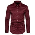 thumbnail image 1 of WREESH Mens Slim Fit Dress Shirts Jacquard Undershirt Button Up Long Sleeve Shirt Solid Casual Business Formal Shirt Wine-C, 1 of 9