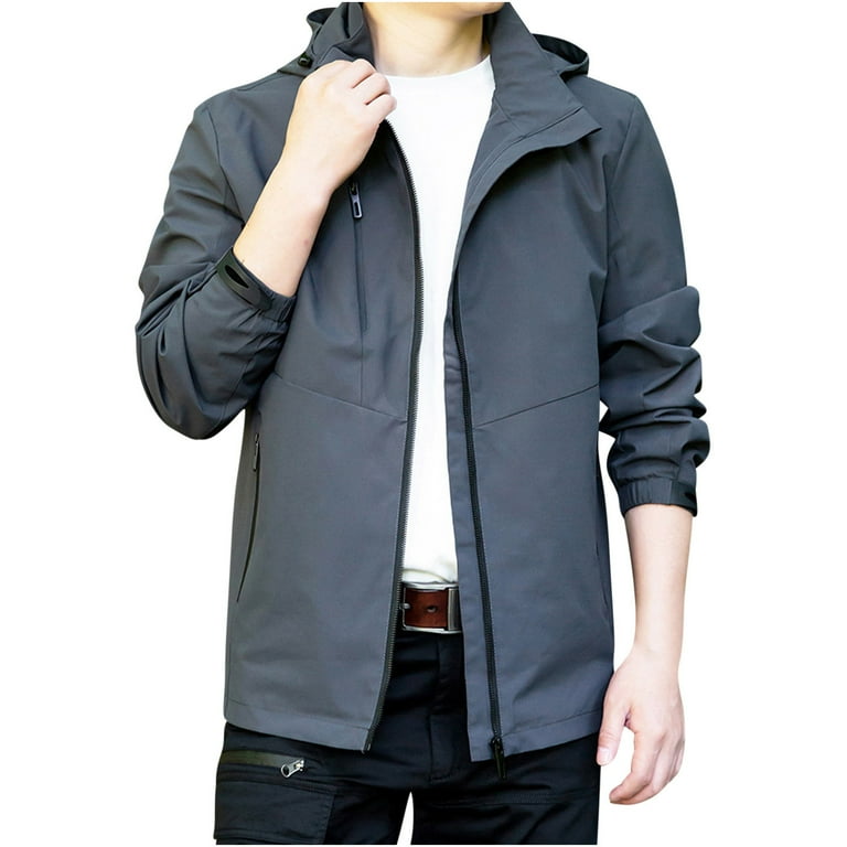 New Stand Collar Hooded Casual Large Size Men's Jacket New Stand Collar Hooded Casual Large Size Men's Jacket
