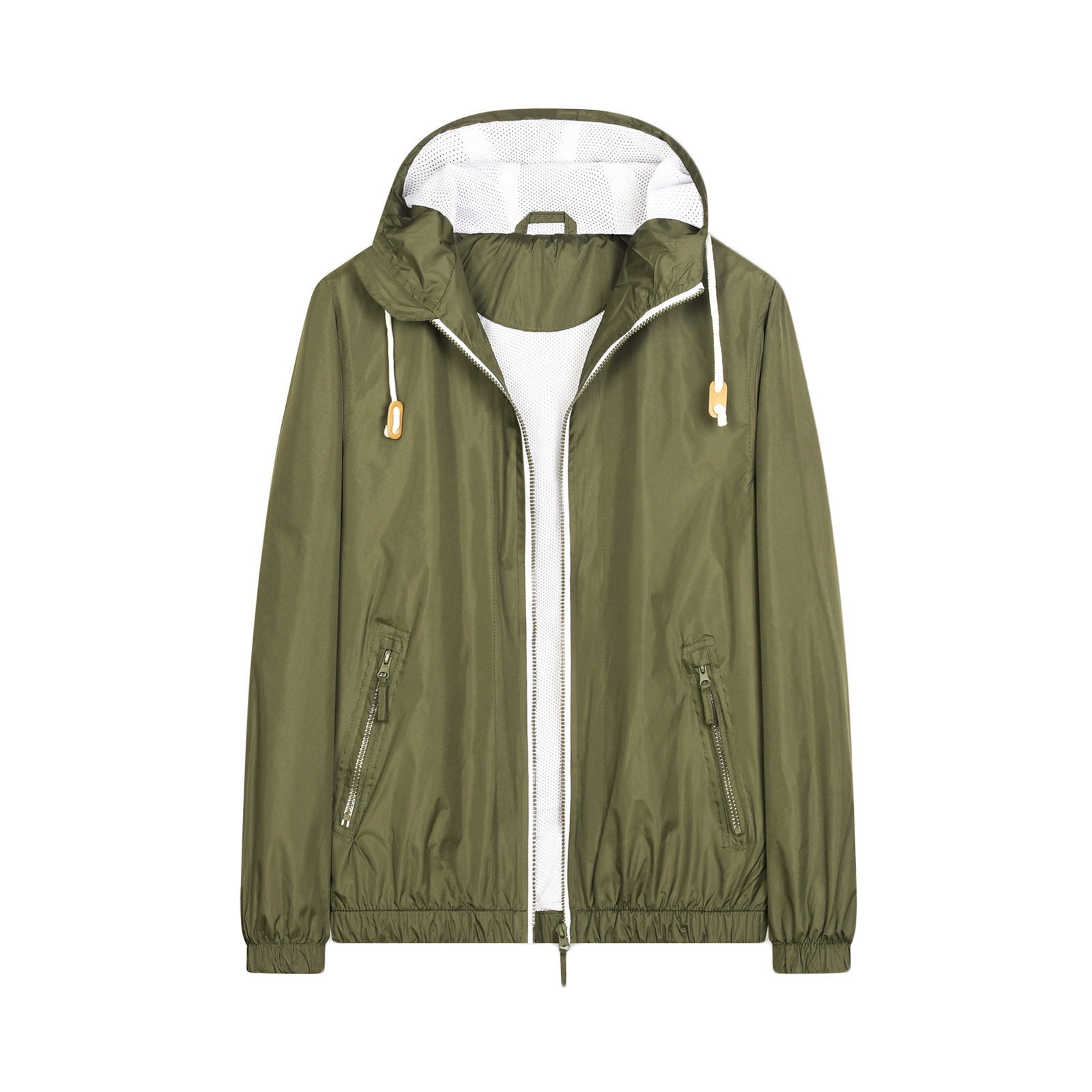 【KOOLOSET】Sunblock Mesh Hood Windbreaker WREESH Mens Solid Windbreaker Jacket Lightweight Hooded