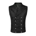 thumbnail image 1 of WREESH Mens Suit Vest Gothic Dress Vest Medieval Court Jacquard Tuxedo Vests Vintage Slim Lining Waistcoat Black B, 1 of 8